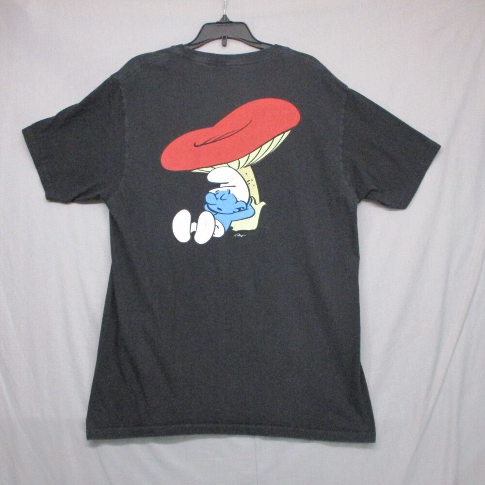 The Smurfs Graphic Print Front & Back Black Men Size | M
